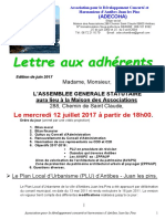 Lettre Aux Adherents Édition 30 Juin 2017