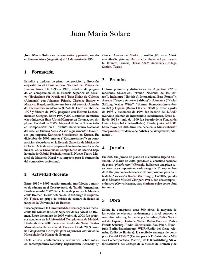 Juan María Solare PDF Música clásica Ocio
