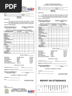 Report On Attendance: Learning Areas