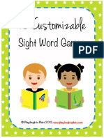 Editable Sight Word Games