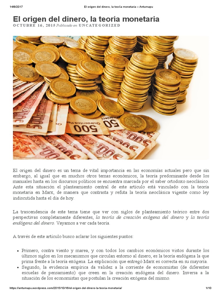 Teoria clasica del dinero_teoria_online