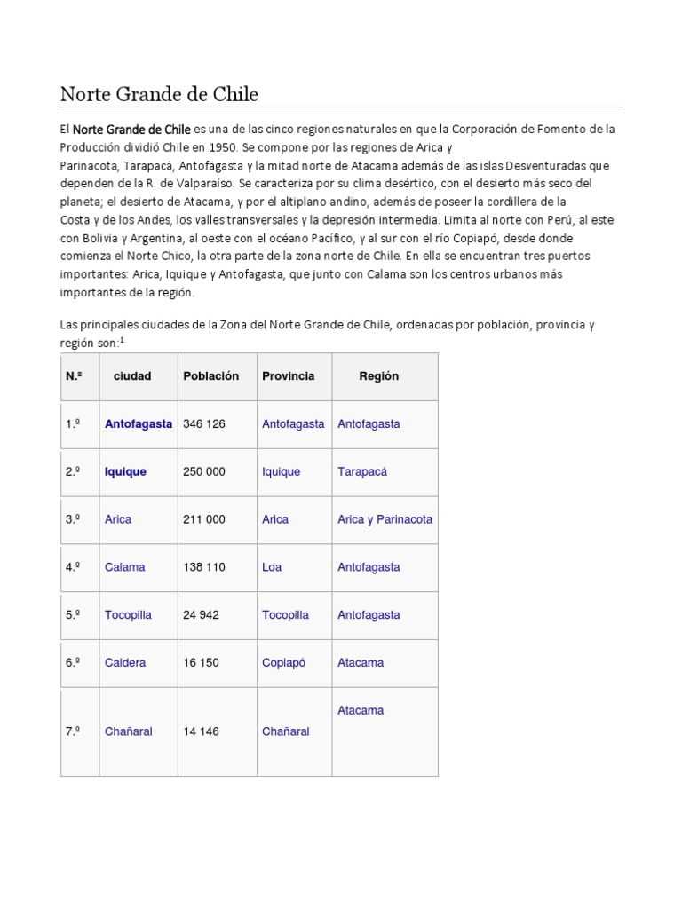 Características del Norte Grande de Chile | PDF | Plantas | Naturaleza