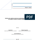 Synthese Des Audits de Suivi Des Recommandations Territoriales Des Rapports Daudit de Chambres Dagriculture PDF