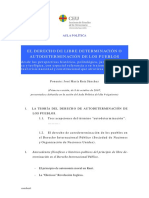 Sobre La Libre Determinación de Los Pueblos