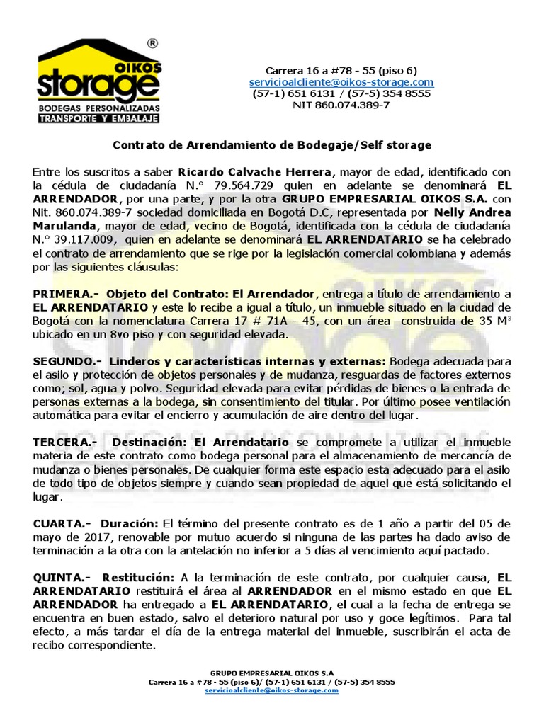 Arrendamiento de bodegas