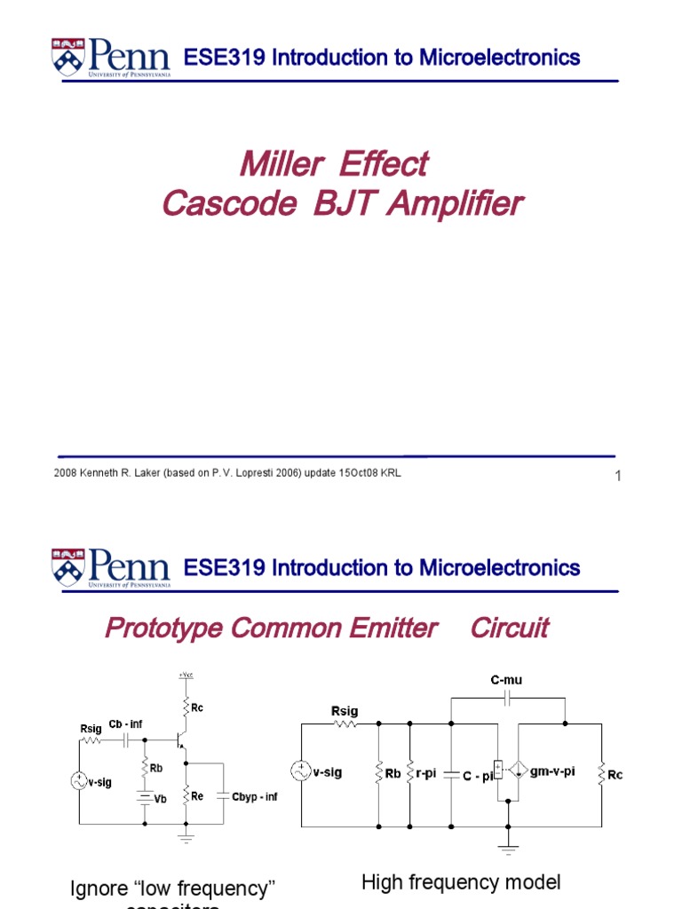 Understanding the Miller Effect in Amplifiers | PDF
