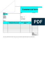 Commercial Invoice for 1 Piece Shipment