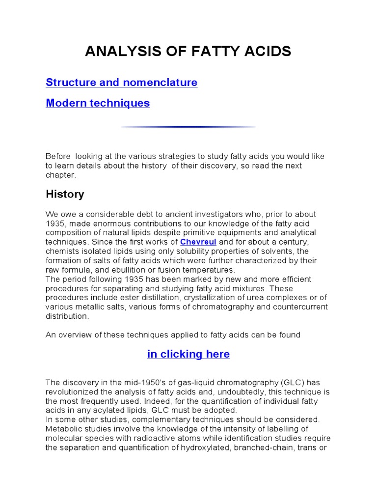 Analysis of Fatty Acids