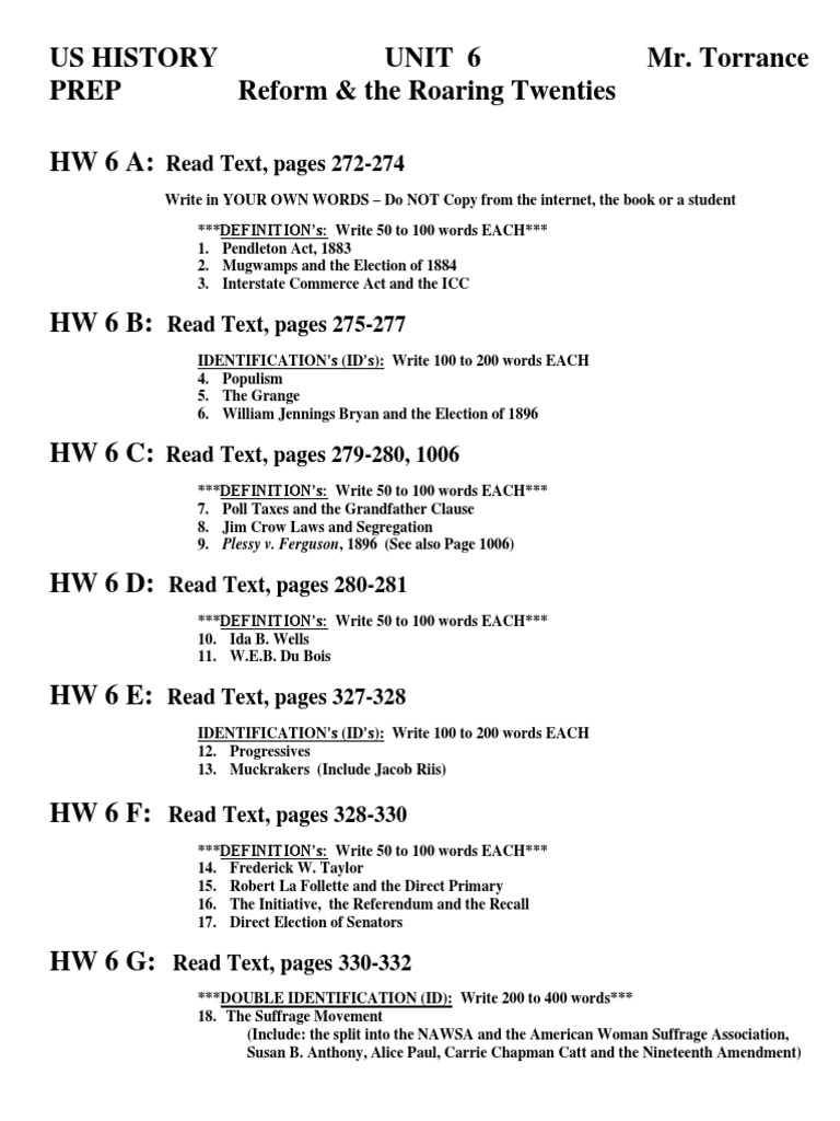 Ush Unit 6 2015 | PDF | Critical Theory | The United States