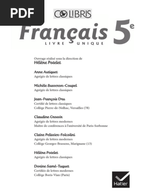 Colibris 5 Livre Du Professeur Ulysse Phrase