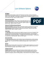 Lyric Software Options