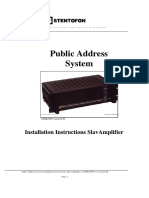 Public Address System: Installation Instructions Slavamplifier