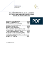 Relacion Provisional Alumnos Becados Comedor