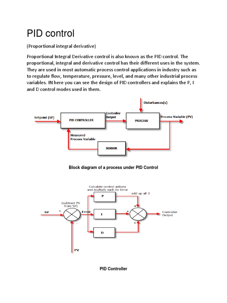PID Control: Block Diagram of A Process Under PID Control | PDF ...
