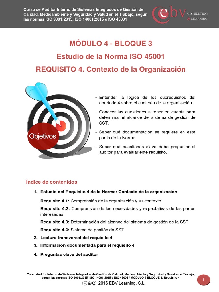 MÓDULO 4 B3. Requisito 4. Contexto de La Organización - IsO 45001 ...