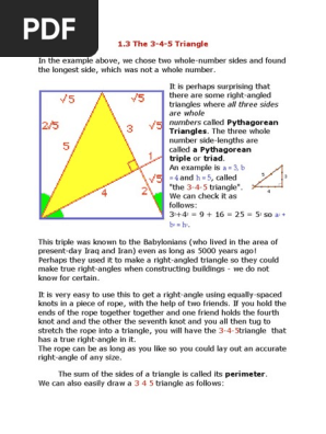 Pythagorean Triple 3 4 5 Pdf