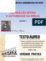 Lição 1 Inspiração Divina e Autoridade Da Bíblia