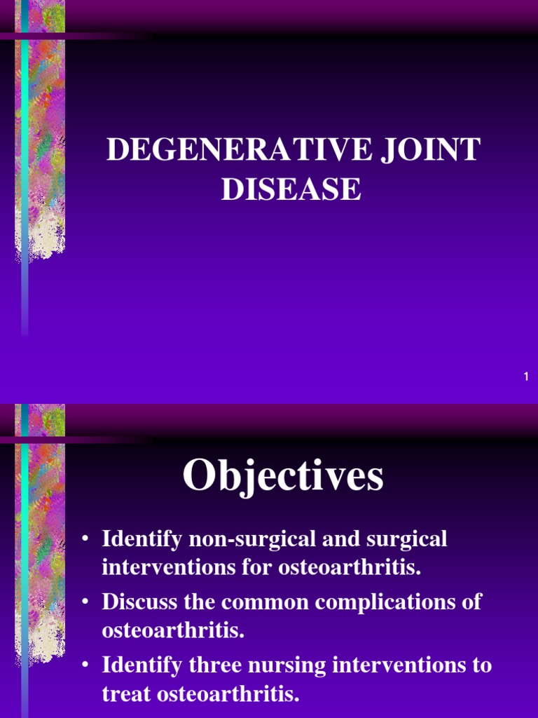 Degenerative Joint Disease PDF Osteoarthritis Clinical Medicine