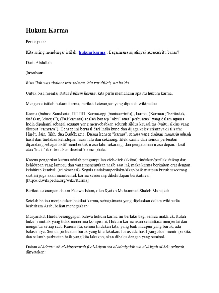 Hukum Karma Pdf