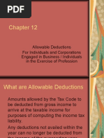 Allowable Deductions For Individuals and Corporations Engaged in Business / Individuals in The Exercise of Profession