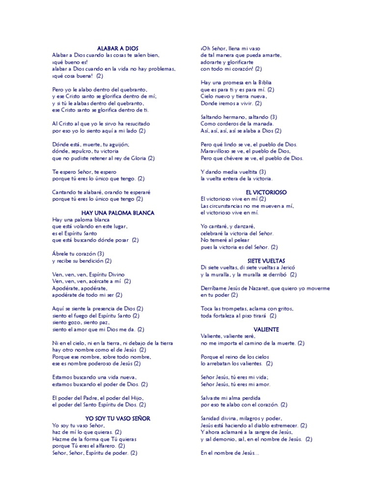 Alabanzas Pdf Cristo Título Espíritu Santo