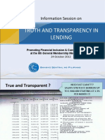 Truth and Transparency in Lending
