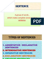Sentence: A Group of Words, Which Makes Complete Sense Is Called Sentence