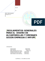 Normas y Reglamentos de Diseno de Alcantarillas y Drenajes de EMPAGUA e INFOM PDF