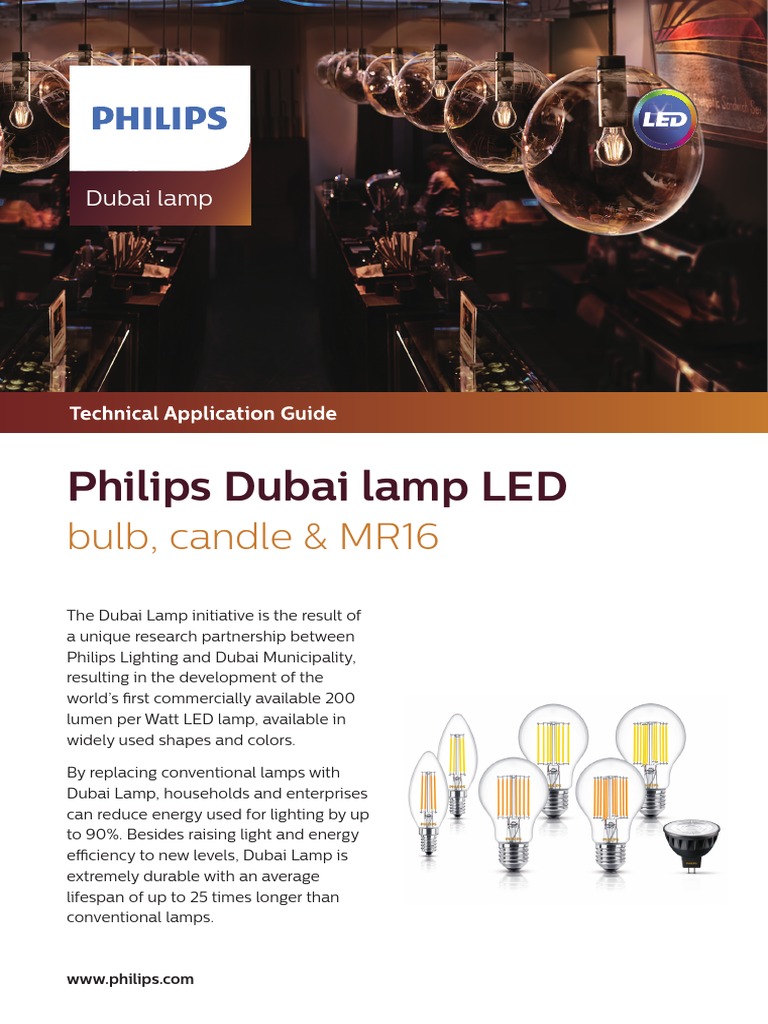 Philips Dubai Lamp LED Bulb, Candle & MR16 PDF Electrical Equipment Glass Applications