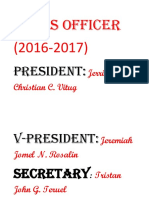 Class Officer (2016-2017) : President