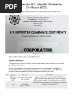 How To Secure BIR Importer Clearance Certificate