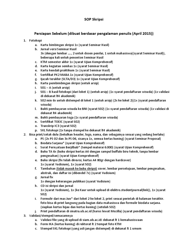 Sop Skripsi Teknik Elektro Ub