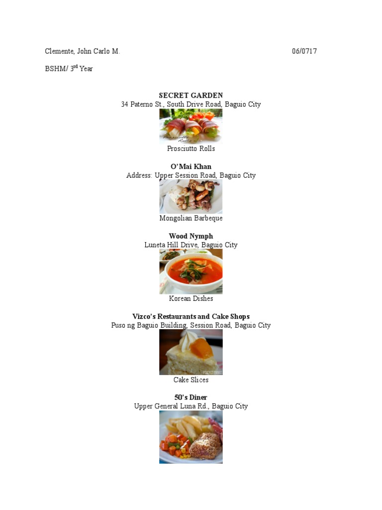 Baguio City Dining Guide: Top Restaurants | PDF | Asian Cuisine ...