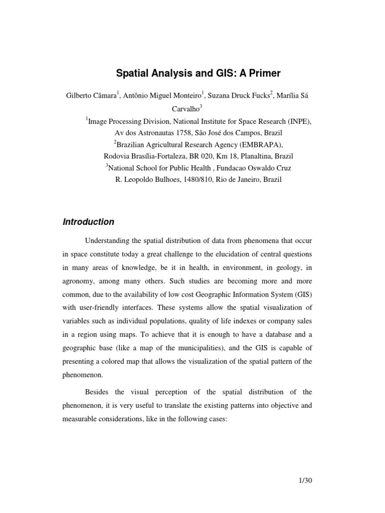 Spatial Analysis in GIS Overview | PDF | Science & Mathematics