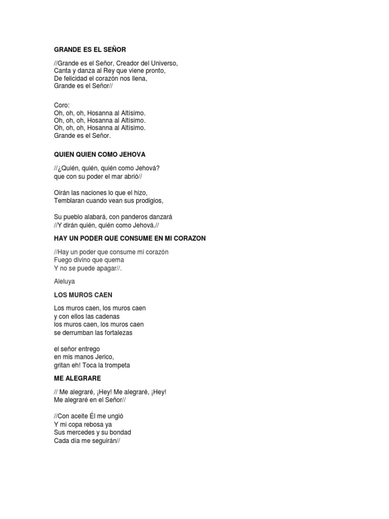 Grande es el Señor: Letra y Alabanza | PDF
