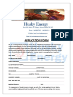 Husky Energy Application Form Canada