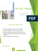 Critical Thinking: Dr. Merry Indah Sari, M.Med - Ed Bagian Pendidikan Kedokteran Fakultas Kedokteran UNILA
