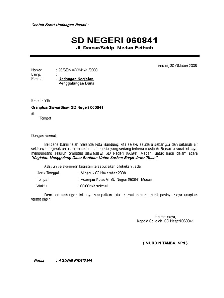 Contoh Undangan Resmi