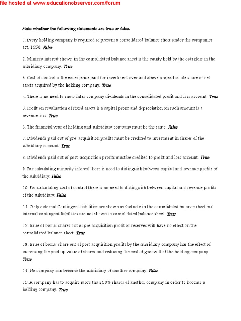 Accounts of Holding Companies.pdf Goodwill (Accounting) Balance Sheet