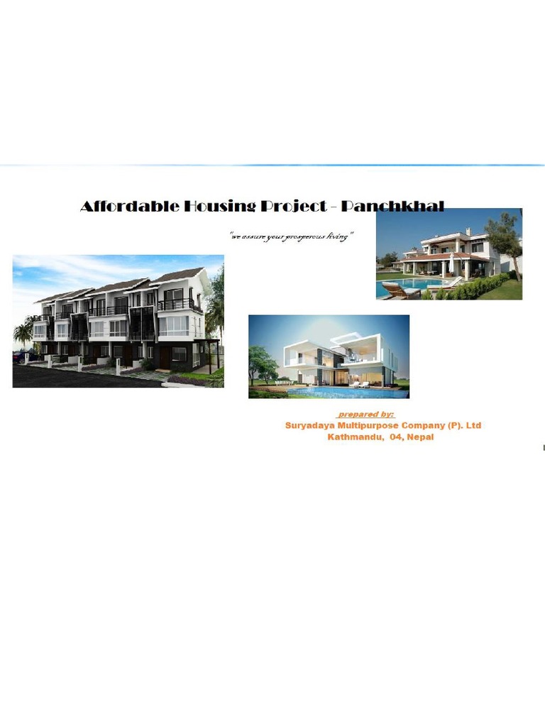 Affordable Housing Project Pdf Affordable Housing Fixed Capital