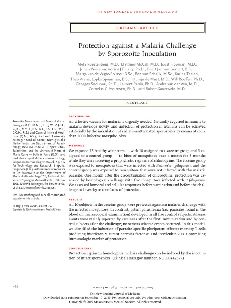 Malaria Research Pdf Plasmodium Falciparum Malaria