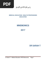 Medical Education and Health Professions Education Mnemonics