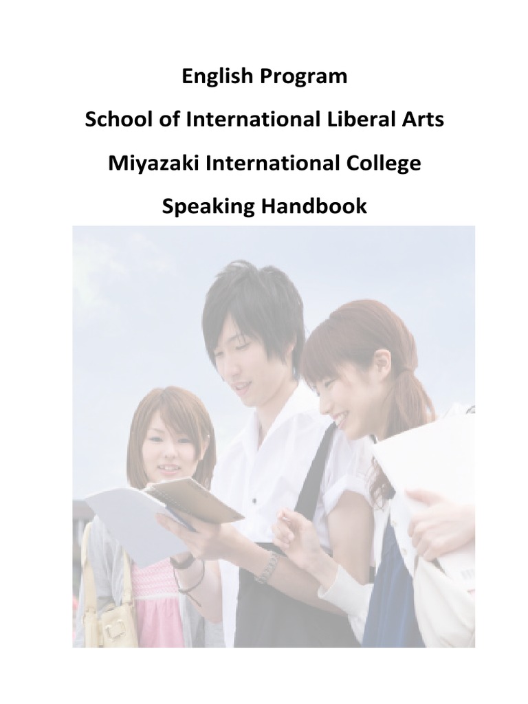 MIC Speaking Handbook 15.03.16 PDF PDF English Language Verb