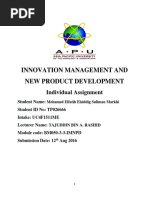 Innovation Management and New Product Development: Individual Assignment