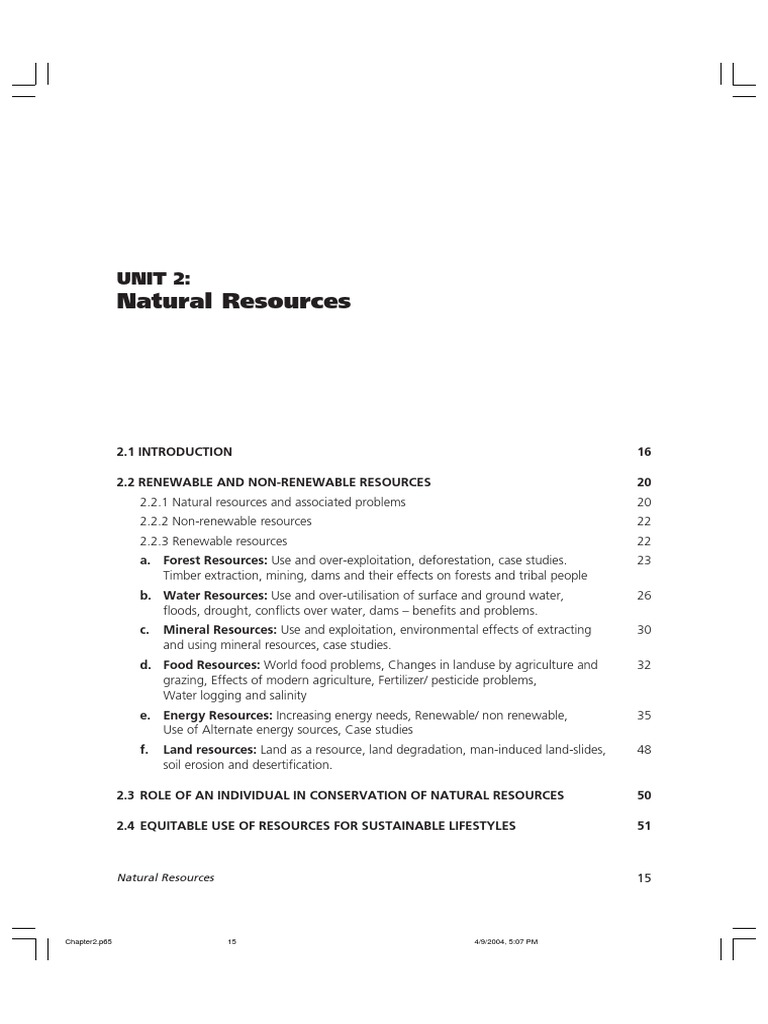 Understanding Natural Resources and Sustainability | PDF