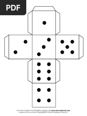 Printable 6 Sided Paper Dice Tabs