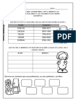 Telefones por ordem alfabética e números em fila