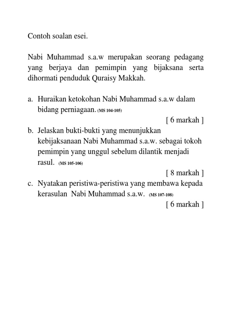 Contoh Soalan Esei Dan Skema Jawapan Bab 4 Pdf