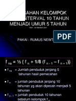 Pemecahan Kelompok Umur Interval 10 Tahun Menjadi Umur