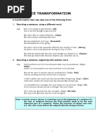 1. Sentence Transformation